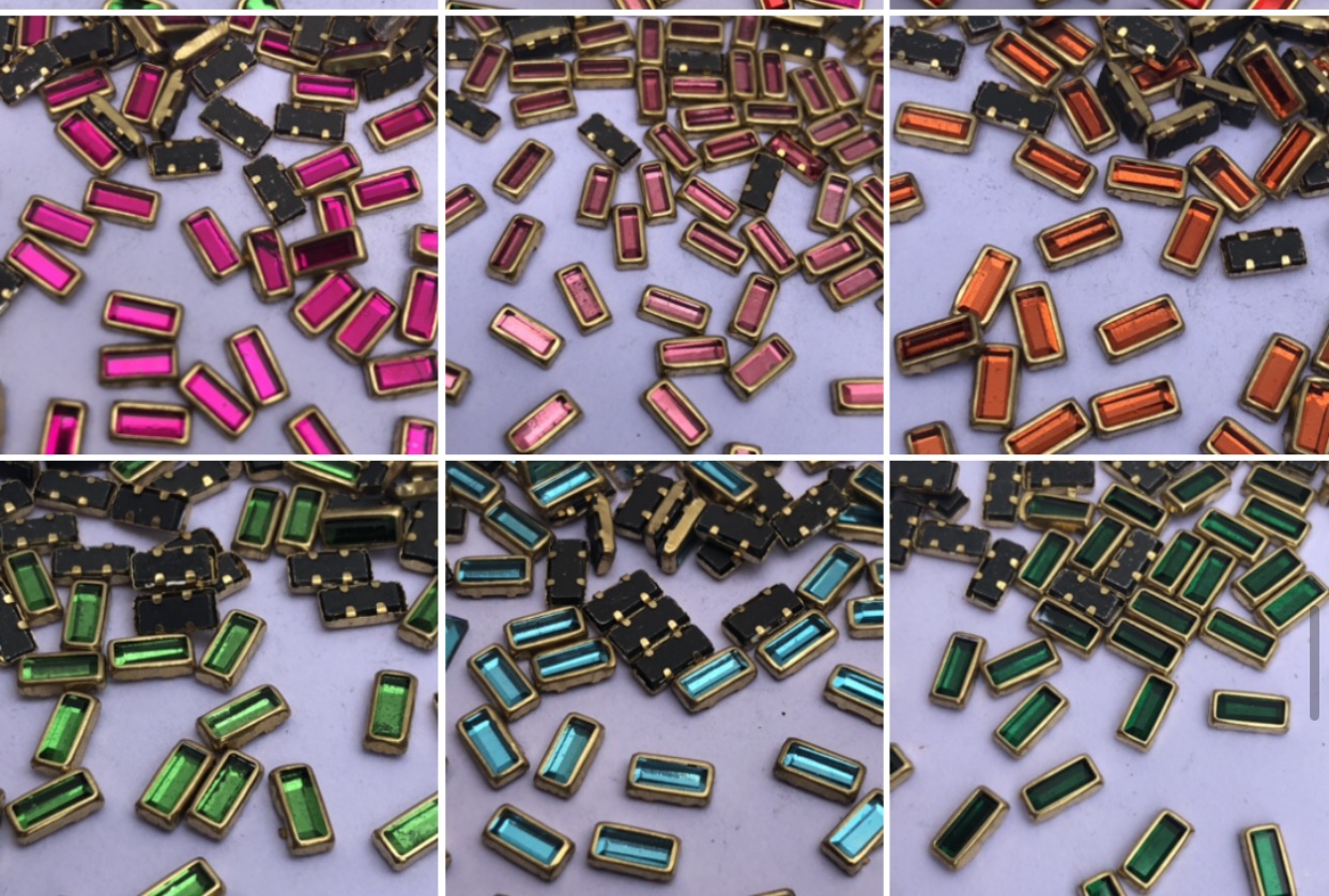 7mm Rectangle Kundan Glossy