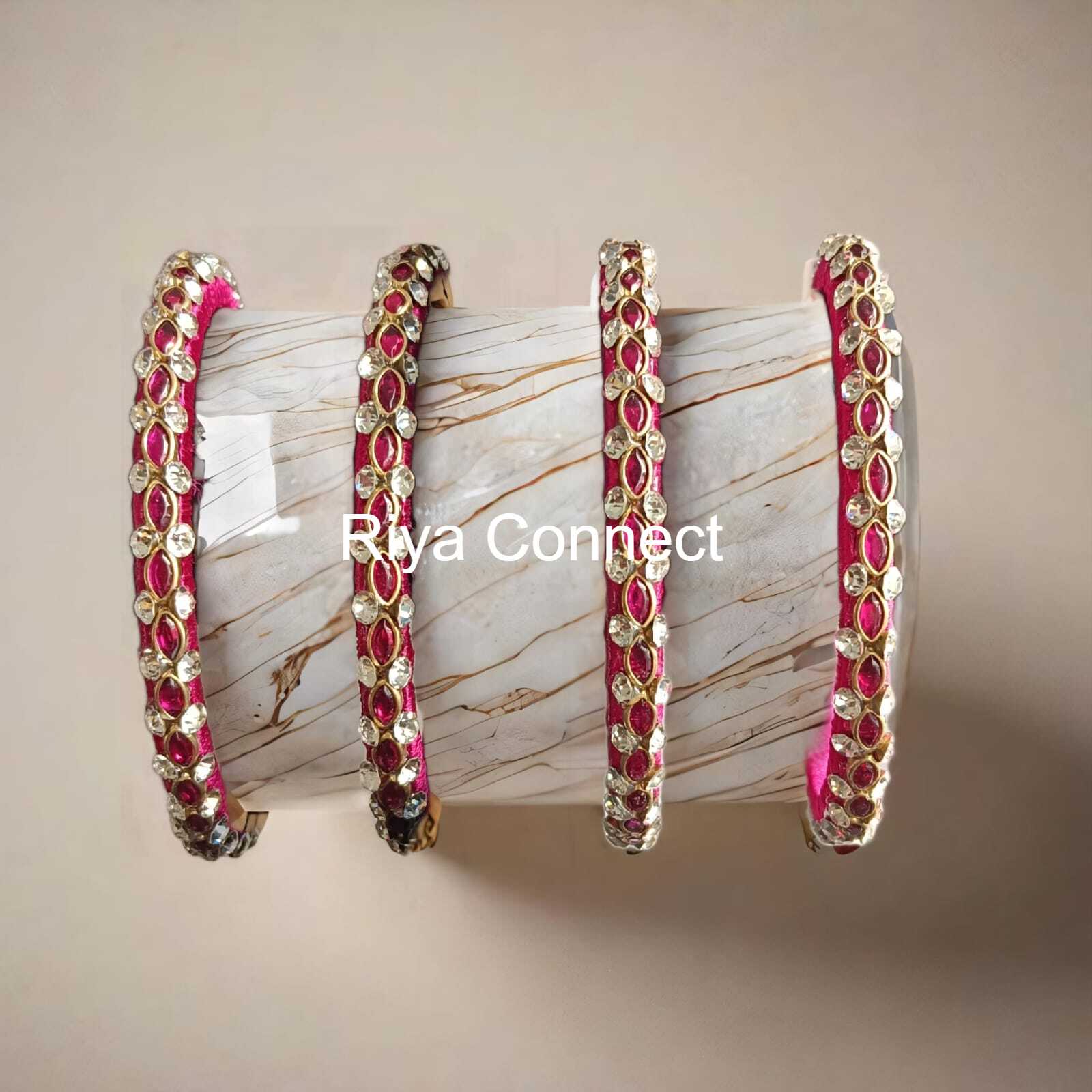 Glossy 6k Eye Silk Thread Bangle Collection - 01