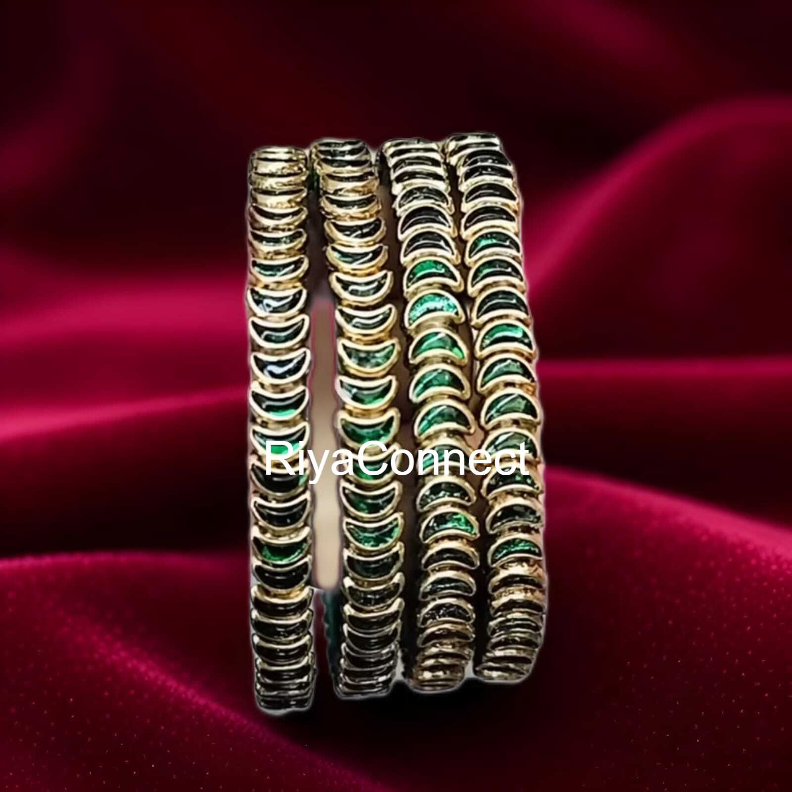 Half Moon Glossy Silk Thread Bangle Collection - 1