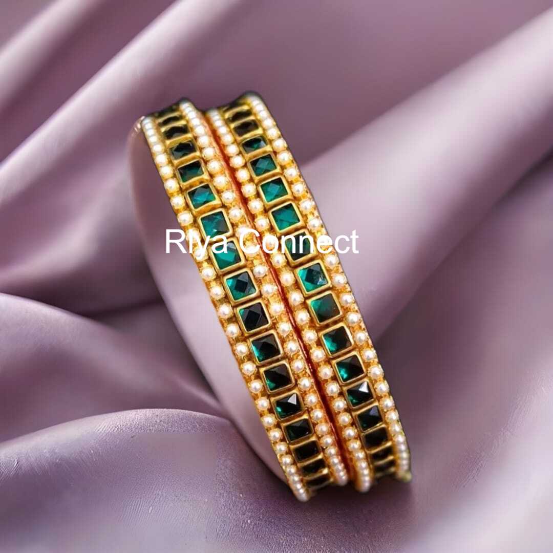 Glossy Kundan Silk Thread Bangles Collection - 4