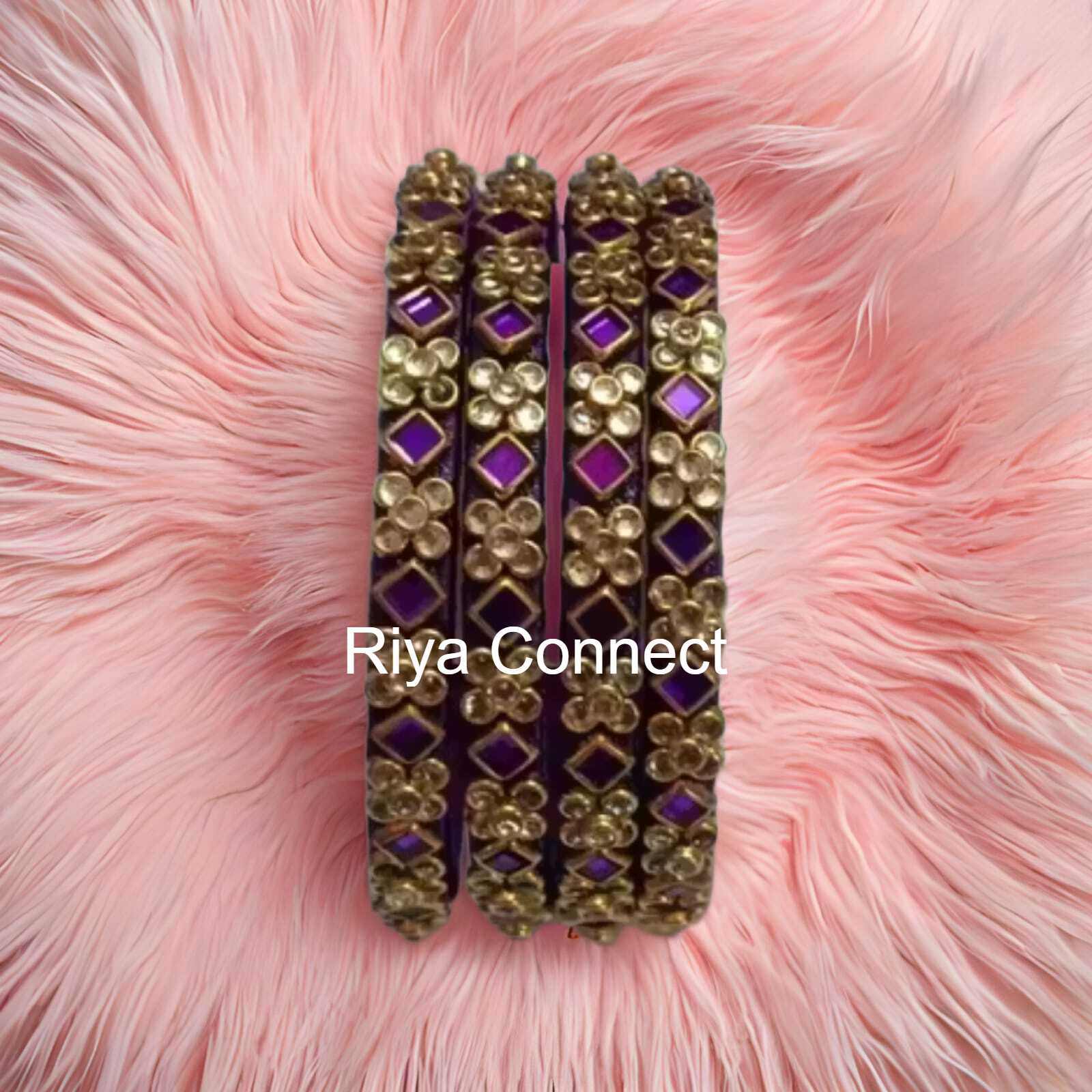 Glossy Square Silk Thread Bangle Collection - 02