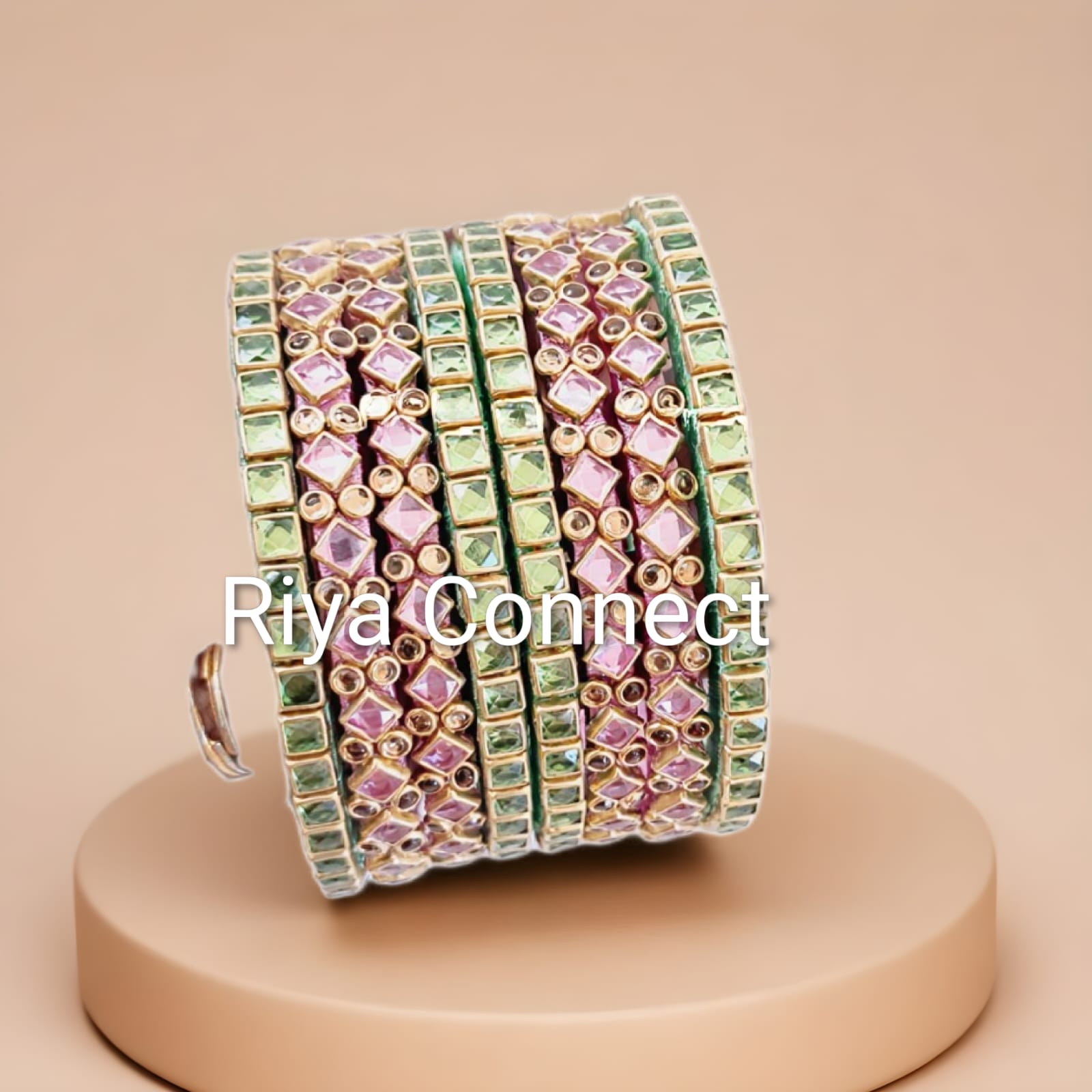 Baby Pink & Light Green Combo Silk Thread Bangles
