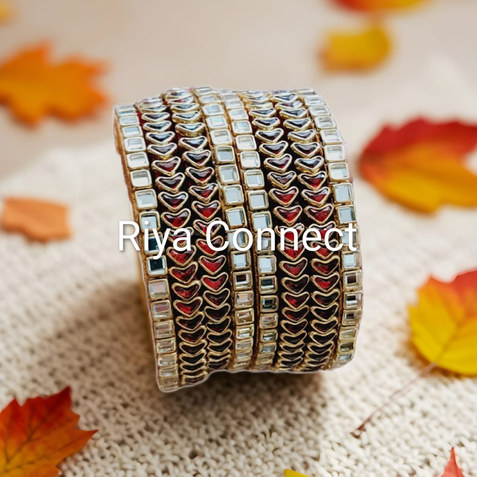 Red and Glass White Combo Silk Thread Bangles