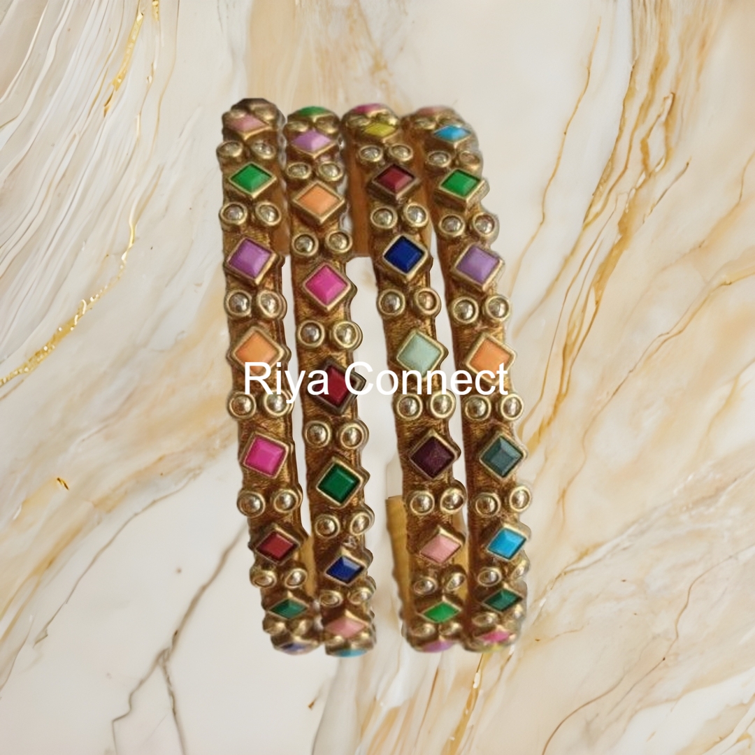 Matte Square Silk Thread Bangle Collection - 1